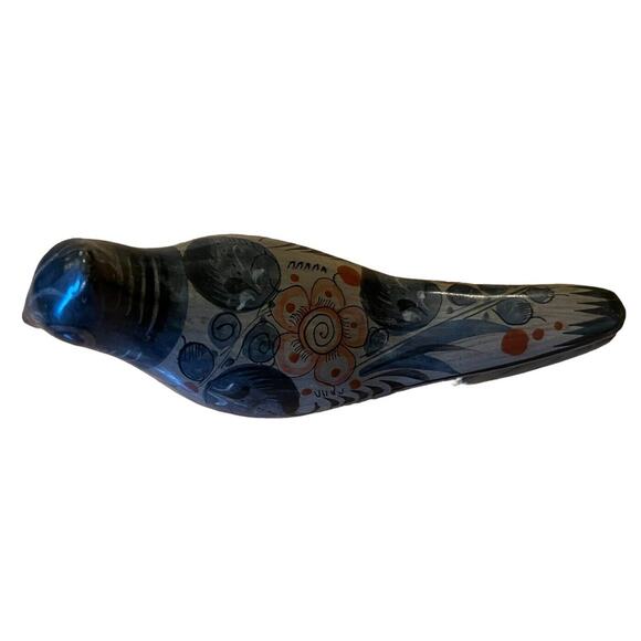 Tonala Mexican Pottery Folk Art Bird Figurine Hand Painted VTG Pigeon Dove 9” - Picture 2 of 7